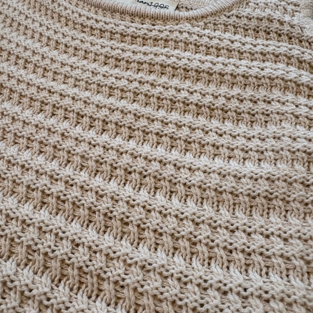 Freshman 1996 Cream Knit Tank Top, Size M, cropped, Boho-Chic/90s - Picture 4 of 8